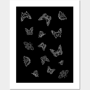 Butterflies Pattern | Butterfly | Black and White Posters and Art